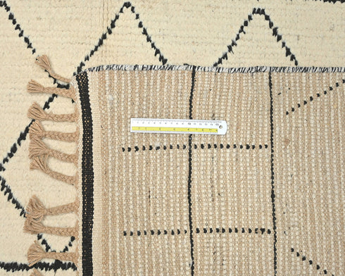 8x11 Moroccan Beige Hand Woven Wool Area Rug